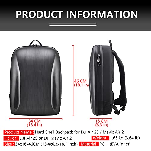Hard Backpack Case for DJI Air 2S Mavic Air 2 Fly More Combo Drone