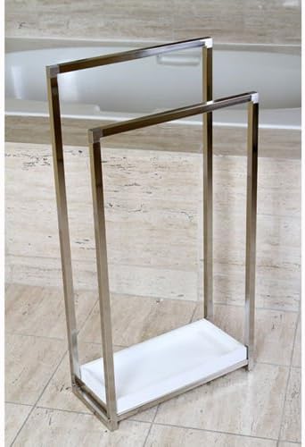 Brass Edenscape Free Standing Pedestal 2-tier Towel Rack Satin Nickel
