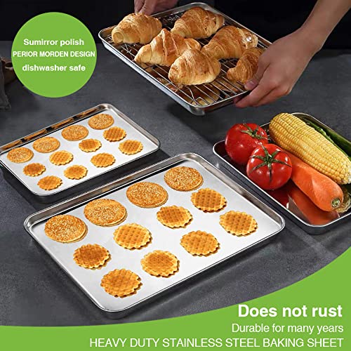 Baking Sheet Pan for Toaster Oven, Stainless Steel Baking Pans Small
