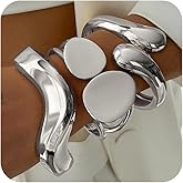 CASDAN Chunky Gold Bangle Bracelets for Women Dainty 14k Gold Plated Twist Hinged Cuff Stackable Bangles Set Trendy Statement Bracelet Stack Fashion Jewelry Gifts