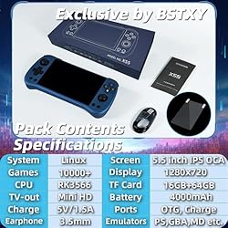 X55 Handheld Game Console 5.5-inch RK3566 5GWF BT