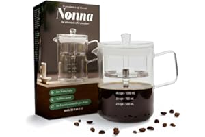 NONNA 2.0 Glass Coffee Percolator - Borosilicate Glass & Stainless Steel Retro Percolator | Eco Friendly Coffee Gift | BPA Fr