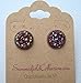 Summerfield Collection Stainless Steel Matte Faux Druzy Stone Stud Earrings 12mm (Maroon)