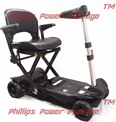 Transforming Electric Folding Scooter - 4-Wheel - Black - PHILLIPS POWER PACKAGE TM - $500 VALUE