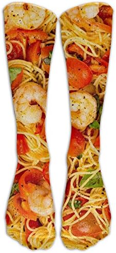 Shrimp Pasta High Stockings Slim Crew Socks
