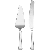 Lenox Portola Silverware Cake Knife &amp; Server Dessert Set, 2-Piece, Flatware | 18/10 stainless steel, mirror finish | dishwasher safe | includes cake server and cake knife, wedding cake cutting set