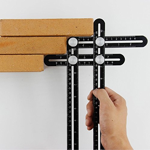 Universal Angularizer Ruler, Tengyes Angle Template Tool - Full Metal Multi Angle Measuring Ruler Angleizer Template Tool - Upgraded Aluminum Alloy Multi Functional Ruler