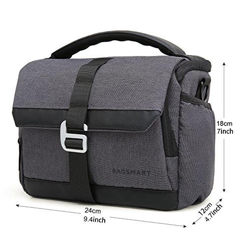 BAGSMART DSLR/SLR Camera Shoulder Bag Compact Gadget Bag with Thicken Top Handle & Adjustable