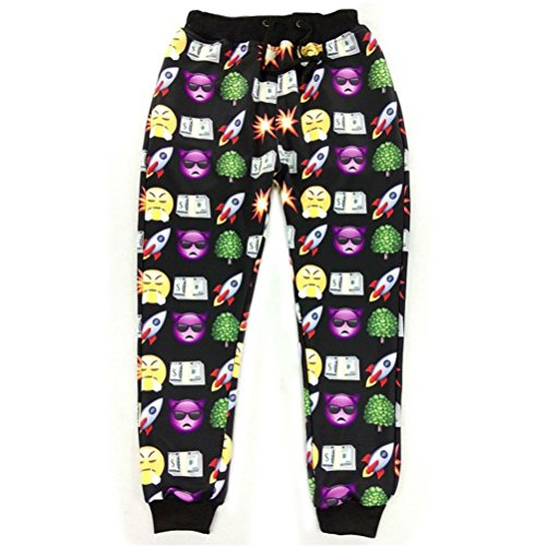 Newest Emoji Joggers Sweatpants 3D Printed Expression Leaf Pills Graphic Trousers Pants Plus Size