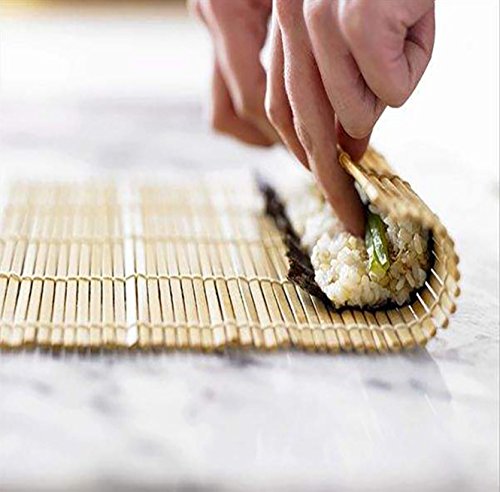 GAKA Bamboo Sushi Kit Easy Sushi Set Including 2 Natural Rolling Mats,2 Rice Paddles,100% Bamboo Made Utensils,Best for Sushi Lovers set of 2 - Thumbnail 3
