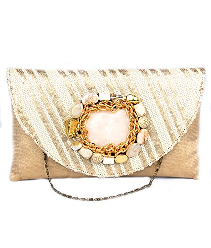 SAISHA Womens Handbag (Gold) (FCB0039)