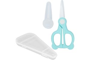 TNFEEON Baby Food Supplement Scissors Baby Food Ceramic Scissors Safety Ceramic Baby Scissors (green)