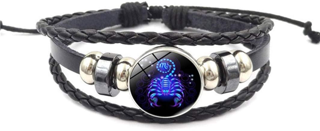 CanVivi 12 Constellations Zodiac Time Stone Multilayer Woven Beaded Bracelet Accessories for Women and Girl Party Jewellery Birthday Gift,Scorpio