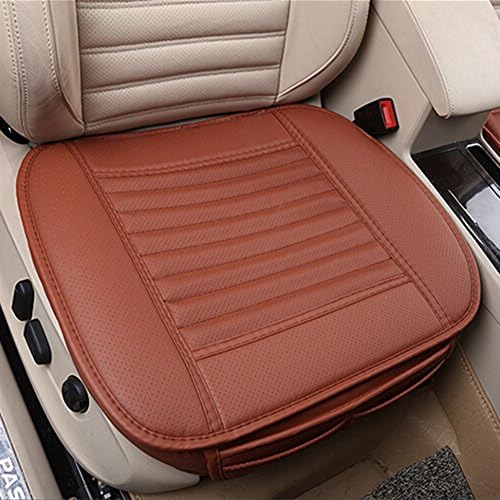 Four Seasons General PU Leather Bamboo Charcoal Breathable Comfortable Universal Car Seat Covers Cushion Cover Pad Mat (brown)