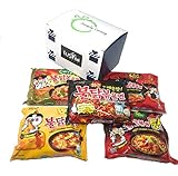 Samyang Hit Spicy Chicken Hot Ramen Noodle Buldak Variety 5 packs Nuclear, Original, Cheese Curry, Stew. Spicy Noodle Challenge! Top Korean Noodle Hit