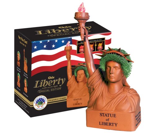 Chia Pet Statue of Liberty, Decorative Pottery Planter, Easy To Do and Fun To Grow, Novelty Gift, Perfect For Any Occasion