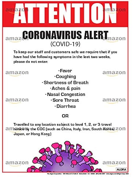 Amazon Com Attention Coronavirus Signage For Stores And Businesses 12 X 16 Laminated Poster Office Products