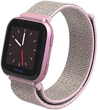 Sunyfeel For Fitbit Versa Bands,Premium Breathable Woven Nylon Adjustable Replacement Strap with Metal Connector for Fitbit Versa Smart Fitness Tracker
