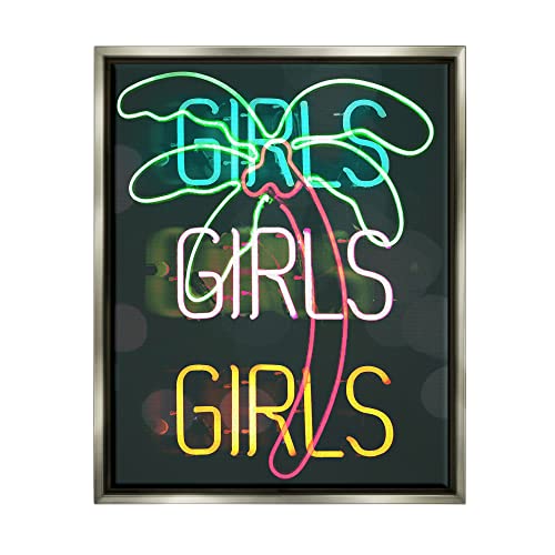 Stupell Industries Girls Neon Style Palm Tree Tropical Design, Design by Daphne…