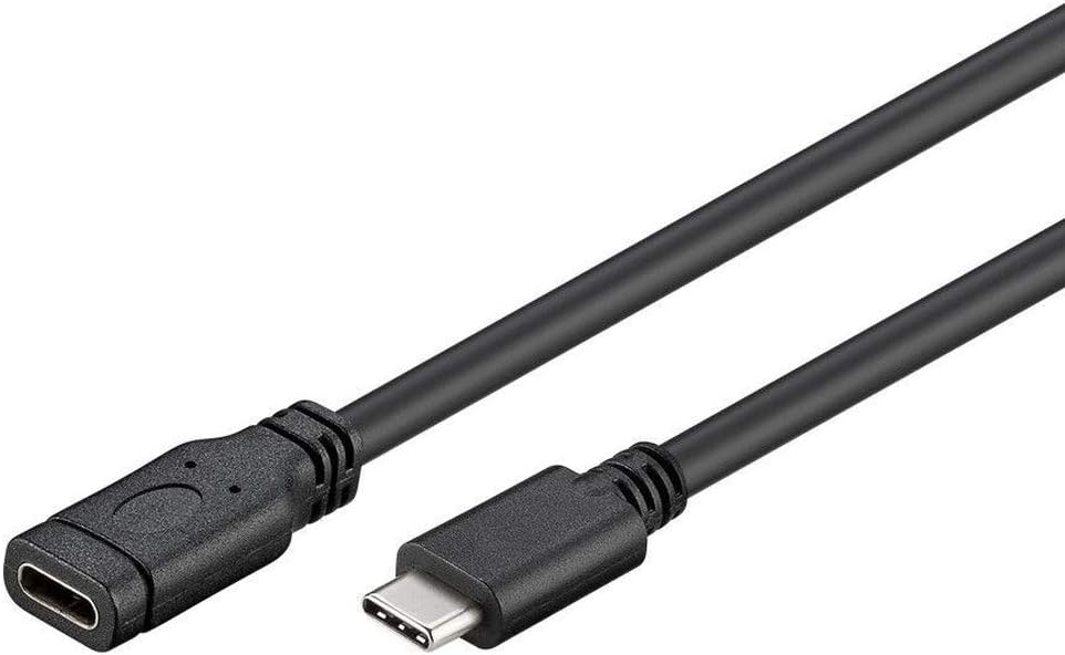 Premium Cord Extension Cable USB 3.1 Male C Male to C Female Black 2 m