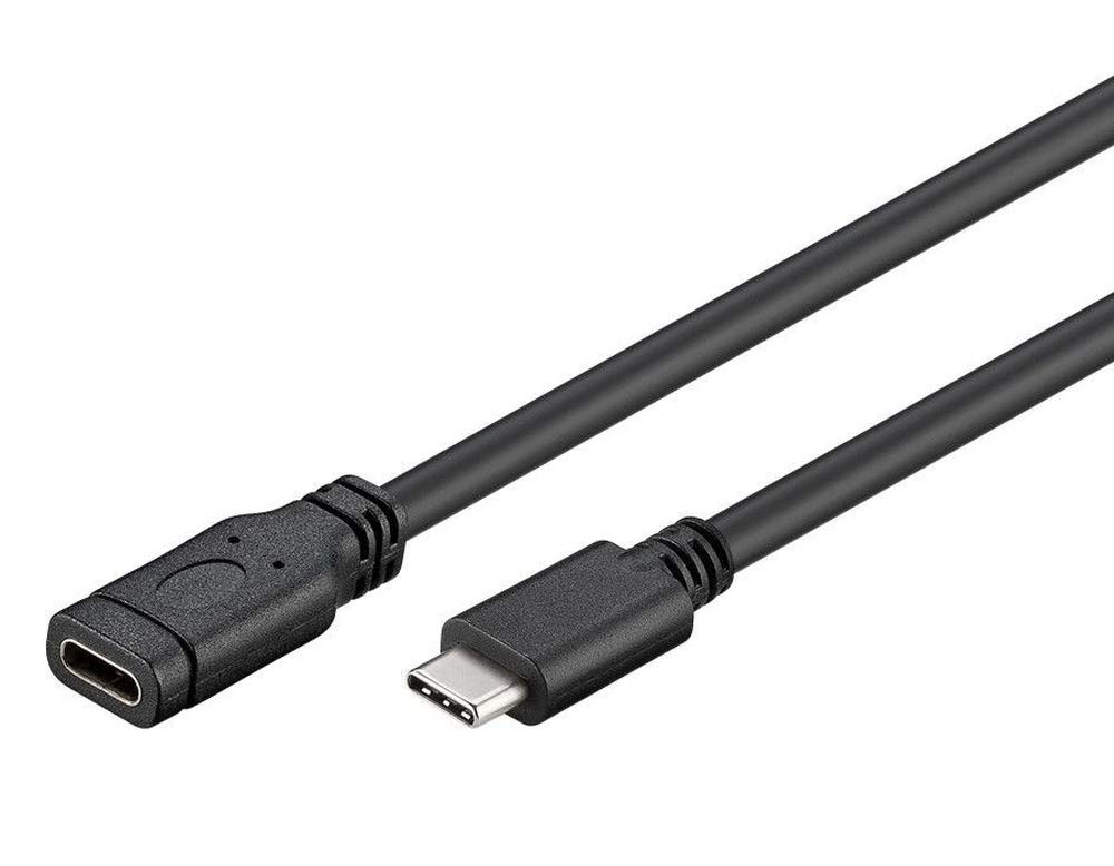 Premium Cord Extension Cable USB 3.1 Male C Male to C Female Black 2 m
