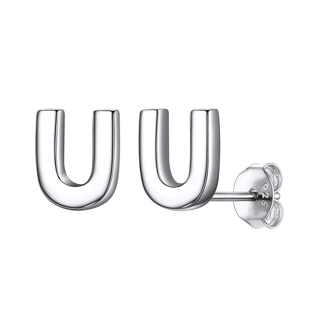 ChicSilver Letter U Stud Earrings Sterling Silver Initial Jewelry for Women Mum Daughter Girlfriend โ image 1