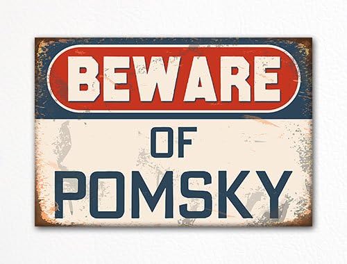 Beware of Pomsky Dog Breed Cute Refrigerator Magnet