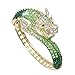 EVER FAITH Women's Austrian Crystal Cool Animal Fly Dragon Bangle Bracelet Green Gold-Tone