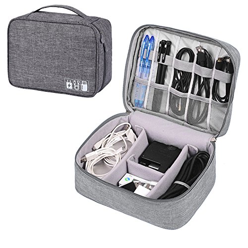 image for Rosoz Adjustable Travel Electronics Organizers, Waterproof Electronic 