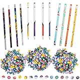 Totem World Poke Ball Theme Pokemon Pencils and Erasers - 12 Pack - Colorful Number 2 Pencils and Big Erasers 