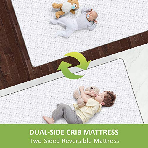 Dourxi Crib Mattress, Toddler Mattress Dual Sided Comfort Memory Foam Mattress with Removable Breathable Cover and Extra Waterproof Protector, Standard Size Crib Mattress for Infant Baby and Toddler - Thumbnail 5