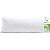 TOPGREEN Feathers Down Pillow Insert 14x36, 100% Organic Cotton Shell, Large Lumbar Pillow Insert, Decorative Throw Pillow for Living Room Sofa, Couch, or Bed (White)