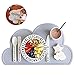 Baby Placemat,URSMART Reusable Silicone Placemats,Travel Placemat Ｍat,Portable Food Mat Eating on The Cloud for Toddler,Portable Roll up Waterproof Placemat Easy Clean (Gray)