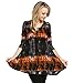 Frumos Womens Tunic Round Neck 3/4 Sleeve Top Top Rust X-Large