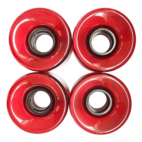 MKChung 4pcs/Set 60 mm Skateboard Wheels PU High Elasticity Wear Resistant Roller Accessories for Inline Skates Scooters Skateboard