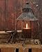 Primitive Decor Rustic Table Lantern-Antique Rust-13 Inches Tall