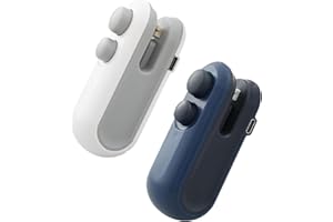 GENERIC 2Pcs Mini Bag Sealer with Cutter and Magnet,Rechargeable Mini Bag Sealer and Cutter,Household Hand Pressure Portable Snack Plastic Heat Sealing Machine for Snacks,Food Freshness Storage (White+Blue)