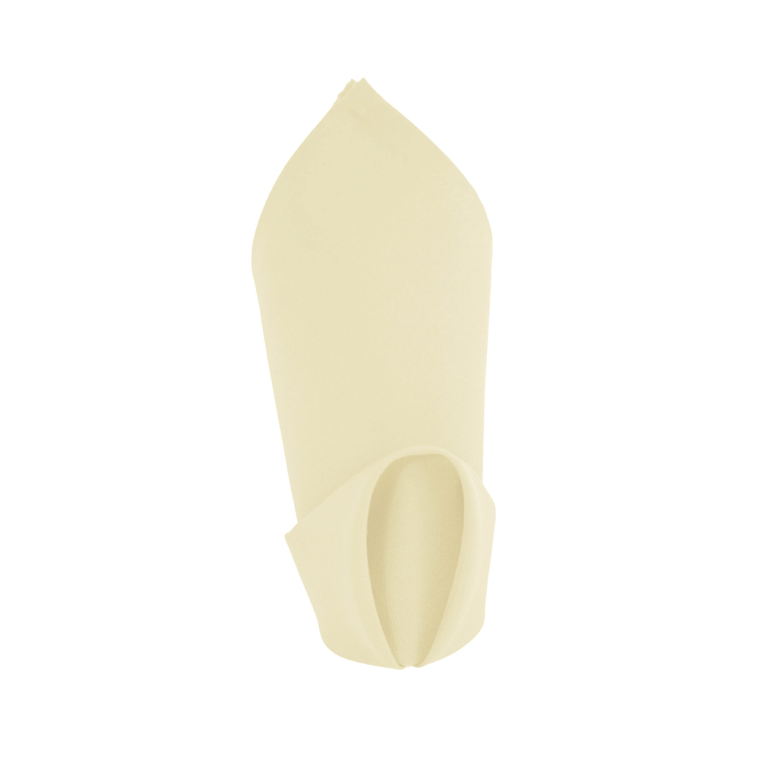 Weavric Cloth Dinner Napkin Bulk, Set of 12, 20 X 20 Inches 51 X 51 cm, Washable Wrinkle-Free Reusable Ivory Table Napkins with Hemmed Edge for Christmas, Wedding, Party, Hotel, Restaurant