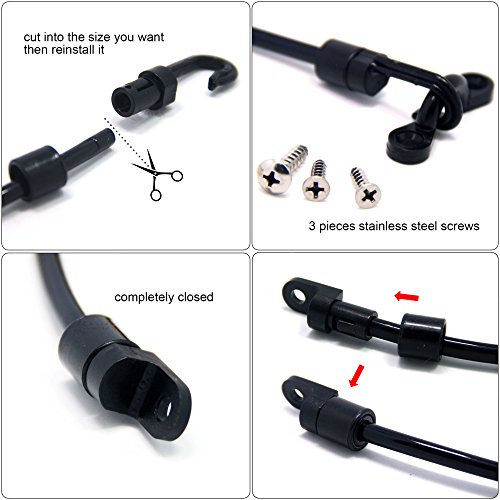 SAMSFX Kayak Poly Rod Tamer Straps Holder Rod Saver Deck Mount Connector for Boat & Marine Fishing (Black-2pcs) - Thumbnail 4