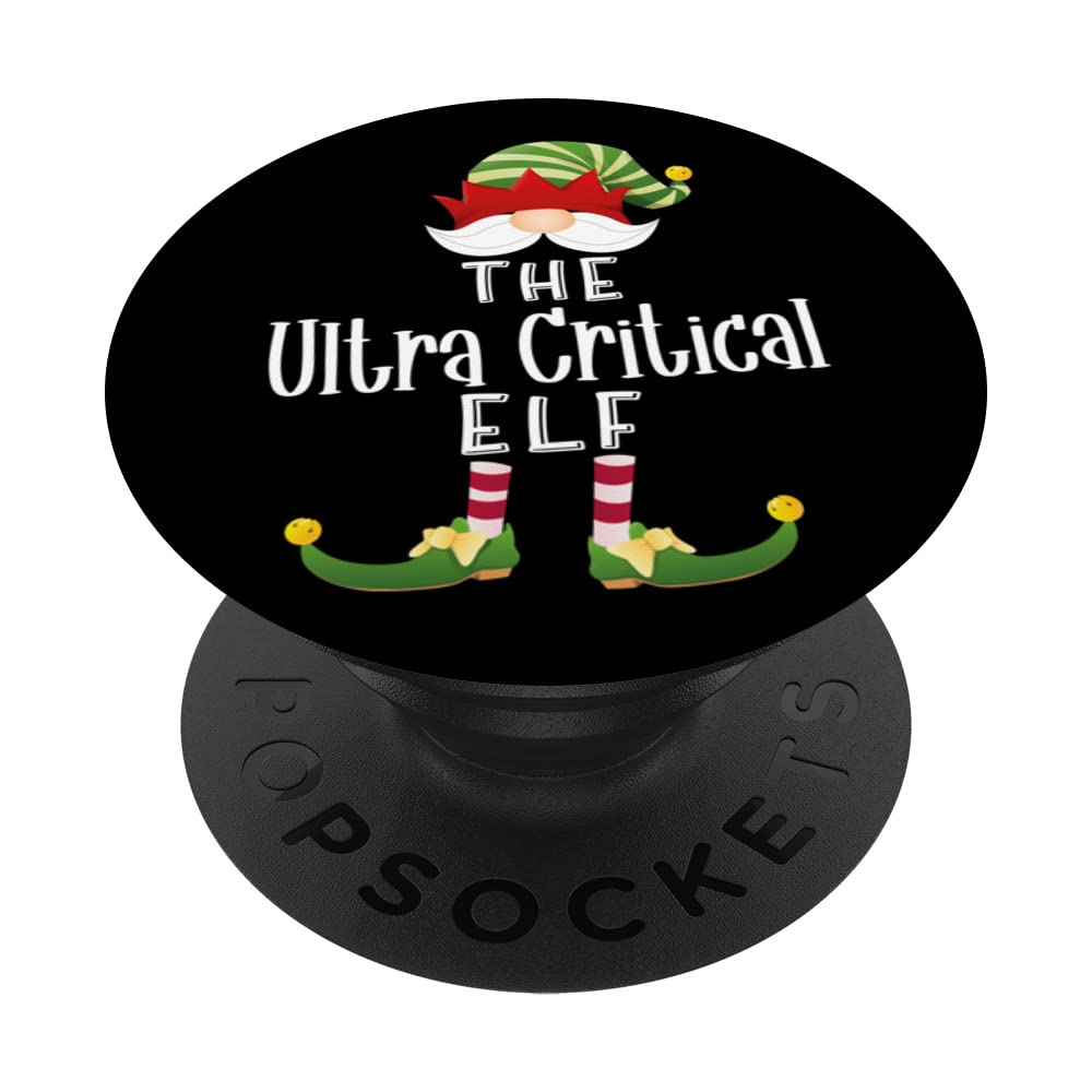 Ultra Critical Elf Group Christmas Funny Pajama Party PopSockets Swappable PopGrip