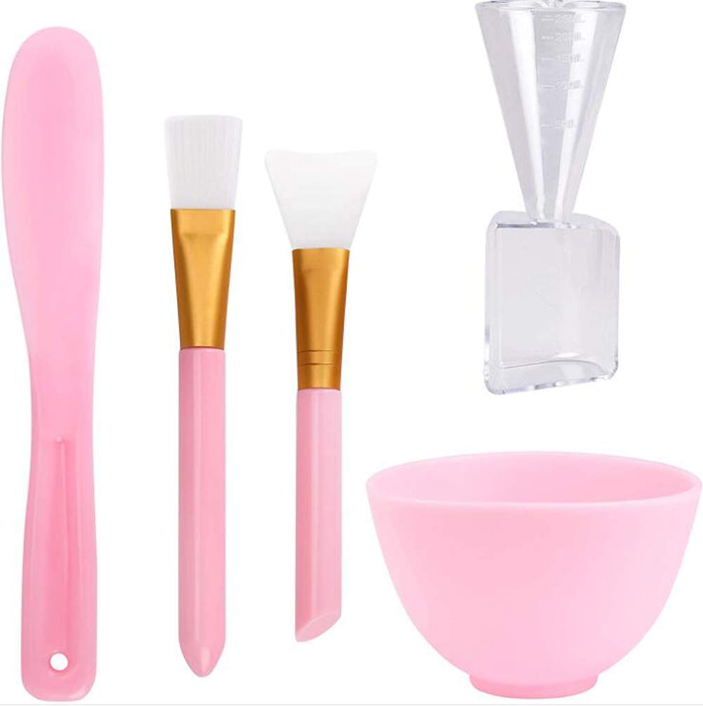 Face Mask Mixing Bowl Set 5 in 1 DIY Facemask Mixing Tool Kit with Facial Mask Bowl Stick Spatula Silicone Face Mask Brush & Premium Soft Face Brushes