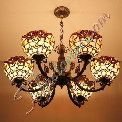 LILAS Baroque Retro Minimalist European Tiffany Style Classical Creative Chandeliers Pendant Light 6 Lights