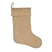 VHC Brands Christmas Holiday Decor-Burlap Natural Tan Stocking, 11