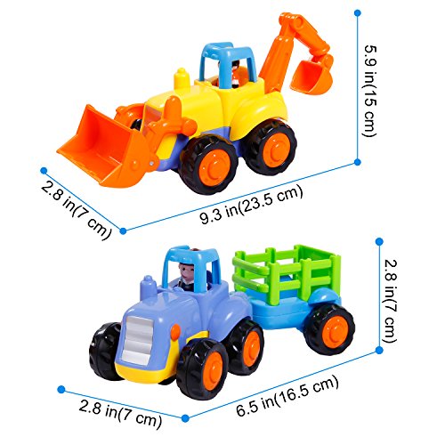 image for Toch Pull Back Vehicle, 4-Pack Engineering Vehicles Toy Set Mini Dumpe