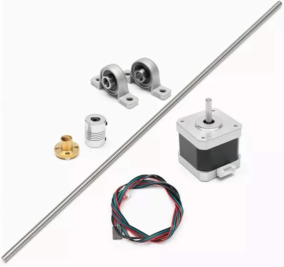 Sandy Ckingys T8 Lead Screw Rod with Stepper Motor and Mounted Ball Bearing Set 500mm This Ball