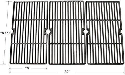 BBQ funland GI5993 Gloss Cast Iron Cooking Grid Replacement for Charbroil 463224912, 463231711, Kenmore 415.16135, 415.16135110 and Cuisinart, Kenmore Grills and Others, Set of 3