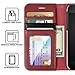 iPhone 8 Case / iPhone 7 Case, TORU Synthetic Leather Wristlet Flip Cover Folio Wallet Case with [Card Slot][ID Holder][Kickstand][Wrist Strap] for iPhone 8 / iPhone 7 - Burgundy Red