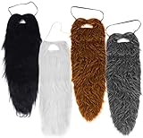Tigerdoe Beards - 4 Pack - Long Beard Costume - 23" Beards - Fake Beard and Mustaches - Costume Accessories - Dress Up