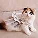 i'Pet Princess Floral Cat Party Bridal Wedding Dress Small Dog Flower Tutu Ball Gown Puppy Dot Skirt Doggy Photo Apparel Stretchy Clothes Mesh Costume for Spring Summer Wear
