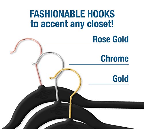 Closet Complete Premium Quality, True-Heavyweight, 80-gram, Virtually-UNBREAKABLE Velvet Hangers, Ultra-Thin, Space Saving, No Slip Hangers, Best for SUIT, Dress, Pants, Shirt, 360° Spin, CHROME Hooks, Pink Set of 50